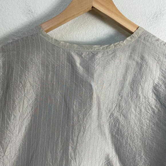 Eileen Fisher Womens Large 100% Silk Tunic Blouse Shirt Minimalist Lagenlook - Picture 13 of 13